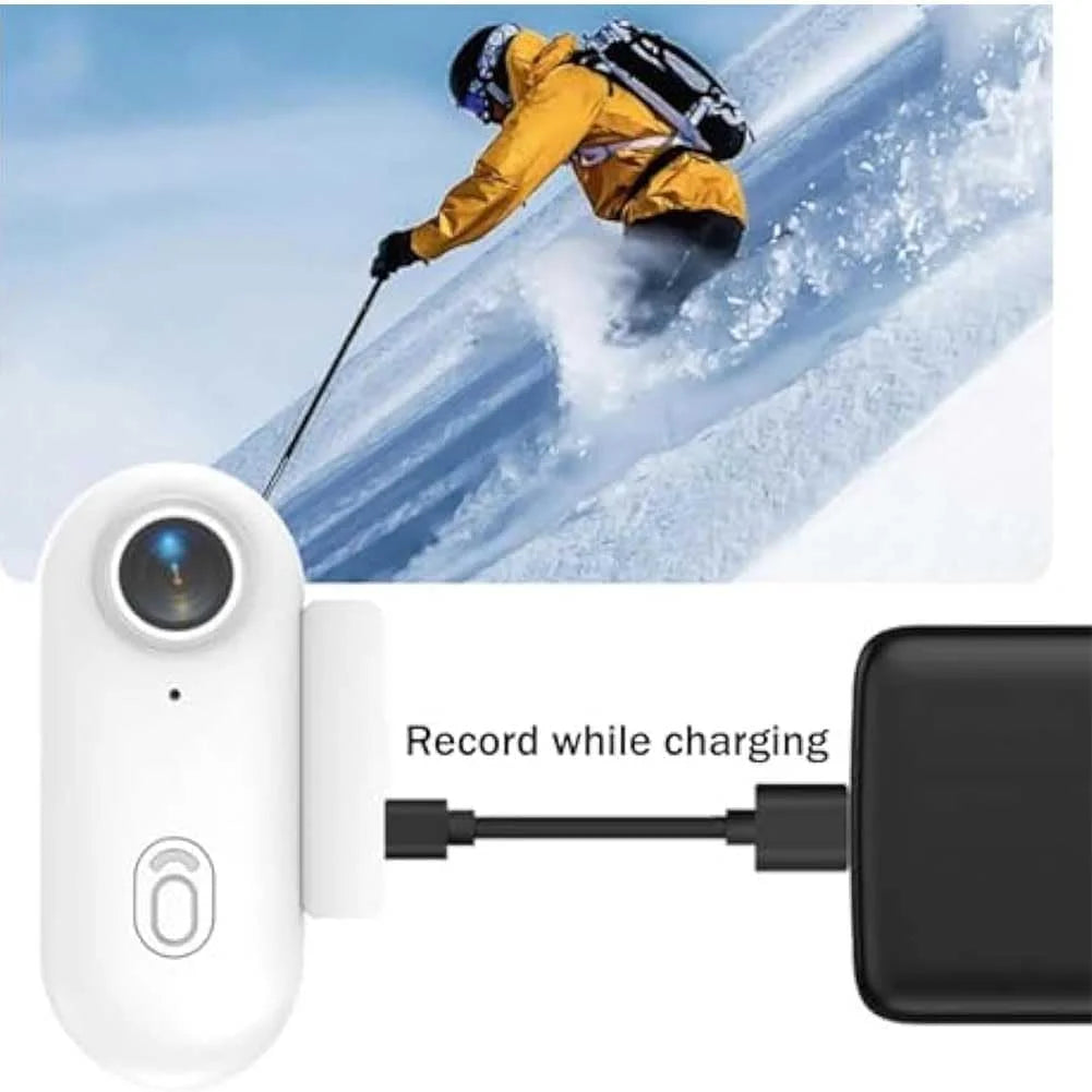 ‎HONGYUE Gosnap - Go Snap Camera, Go Snap Body Cam, Gosnap - Thumb Camera, HD 1080P/4K Pocket Action Cam, Wearable Necklace with 360° RotationSpring Clip, Mount Anywhere, Hands-Free POV Recording (White-1080P)
