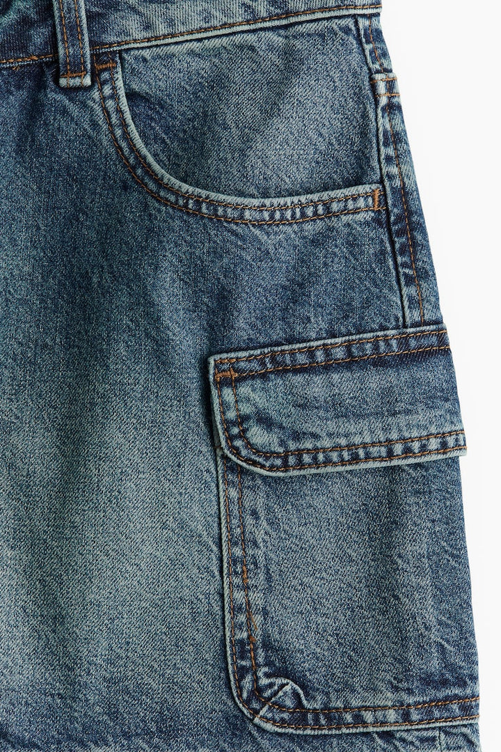 H&M Denim Cargo Mini Skirt