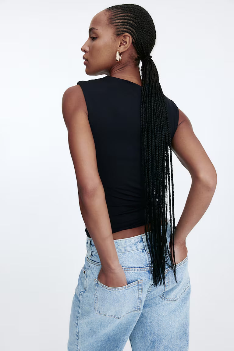 H&M DRAPED SLEEVELESS TOP