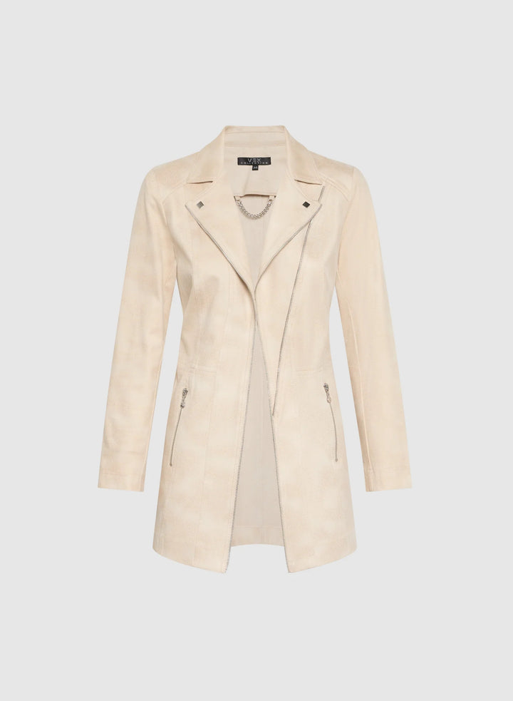 LAURA Zip Detail Redingote Jacket