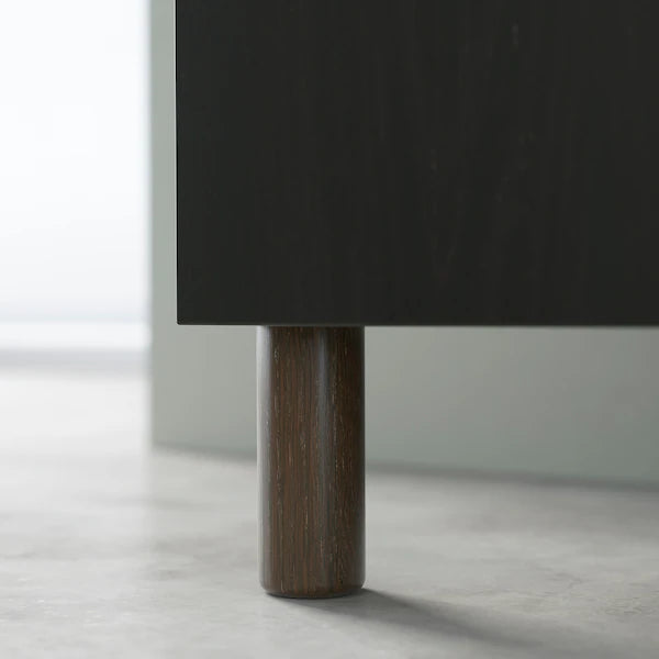 IKEA BESTÅ TV bench with doors, black-brown Björköviken/Mejarp/brown stained oak veneer, 47 1/4x16 1/2x18 7/8 "