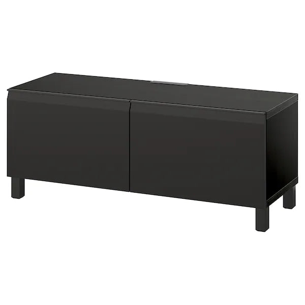 IKEA BESTÅ TV bench with doors, black-brown/Hammarsmed/Stubbarp anthracite, 47 1/4x16 1/2x18 7/8 "
