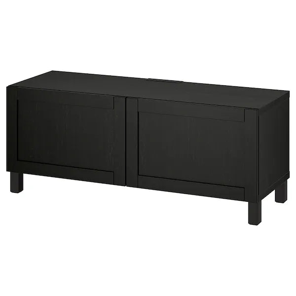 IKEA BESTÅ TV bench with doors, black-brown/Hanviken/Stubbarp black-brown, 47 1/4x16 1/2x18 7/8 "