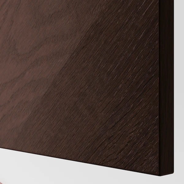IKEA BESTÅ TV bench with doors, black-brown Hedeviken/Stubbarp/dark brown stained oak veneer, 47 1/4x16 1/2x18 7/8 "