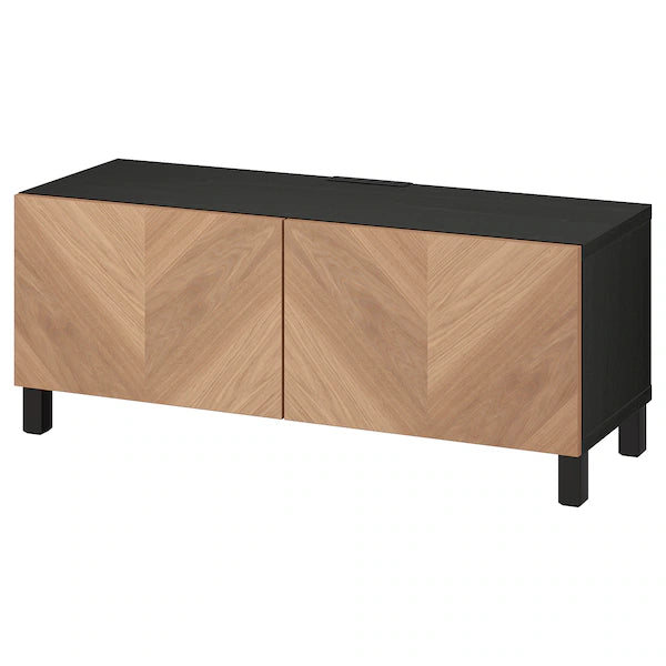 IKEA BESTÅ TV bench with doors, black-brown/Kallviken/Stubbarp dark gray, 47 1/4x16 1/2x18 7/8 "
