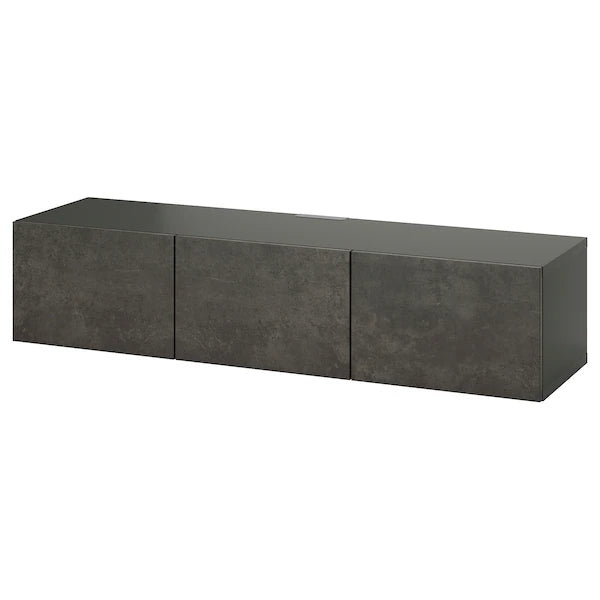 IKEA BESTÅ TV bench with doors, dark gray/Kallviken dark gray, 70 7/8x16 1/2x15 "