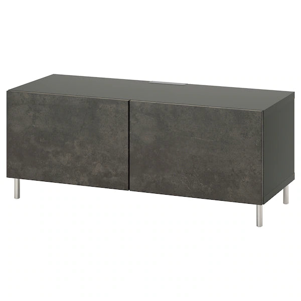 IKEA BESTÅ TV bench with doors, dark gray/Kallviken/Ösarp dark gray, 47 1/4x16 1/2x18 7/8 "