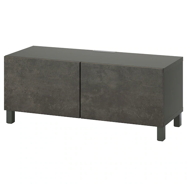 IKEA BESTÅ TV bench with doors, dark gray/Kallviken/Stubbarp dark gray, 47 1/4x16 1/2x18 7/8 "