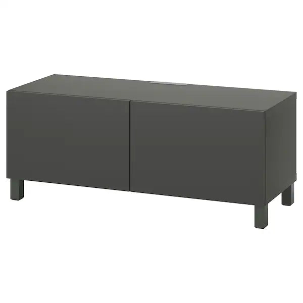 IKEA BESTÅ TV bench with doors, dark gray/Lappviken/Stubbarp dark gray, 47 1/4x16 1/2x18 7/8 "