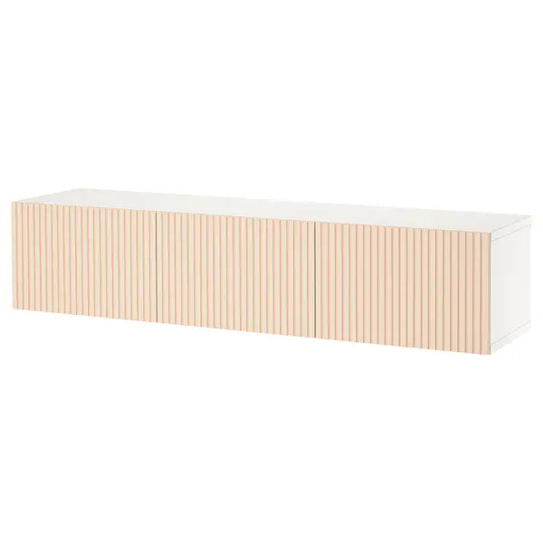 IKEA BESTÅ TV bench with doors, white Björköviken/birch veneer, 70 7/8x16 1/2x15 "
