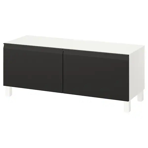 IKEA BESTÅ TV bench with doors, white/Hammarsmed/Stubbarp anthracite, 47 1/4x16 1/2x18 7/8 "