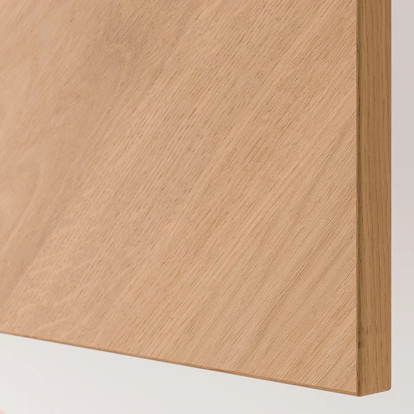 IKEA BESTÅ TV bench with doors, white Hedeviken/Stubbarp/oak veneer, 47 1/4x16 1/2x18 7/8 "