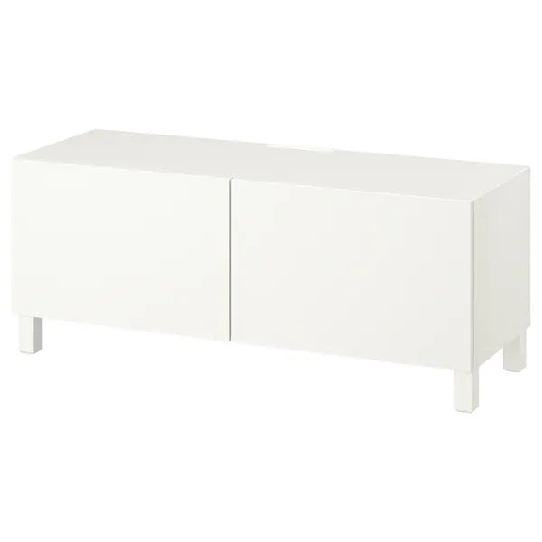 IKEA BESTÅ TV bench with doors, white/Lappviken/Stubbarp white, 47 1/4x16 1/2x18 7/8 "