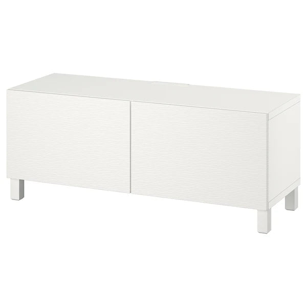 IKEA BESTÅ TV bench with doors, white Laxviken/Stubbarp/white, 47 1/4x16 1/2x18 7/8 "