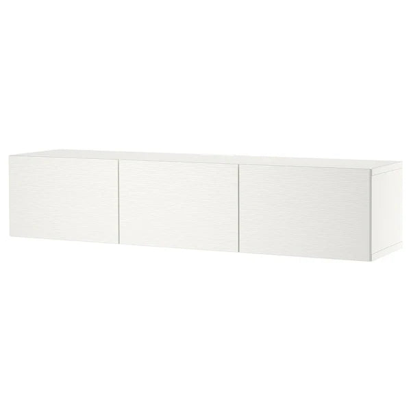 IKEA BESTÅ TV bench with doors, white/Laxviken white, 70 7/8x16 1/2x15 "