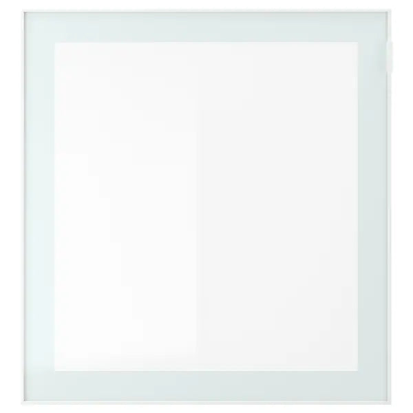 IKEA BESTÅ TV storage combination/glass doors, white/Selsviken high gloss/beige frosted glass, 118 1/8x16 1/2x91 "