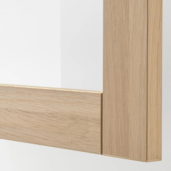IKEA BESTÅ TV storage combination/glass doors, white stained oak effect/Lappviken wht stained oak effect clear glass, 118 1/8x16 1/2x91 "
