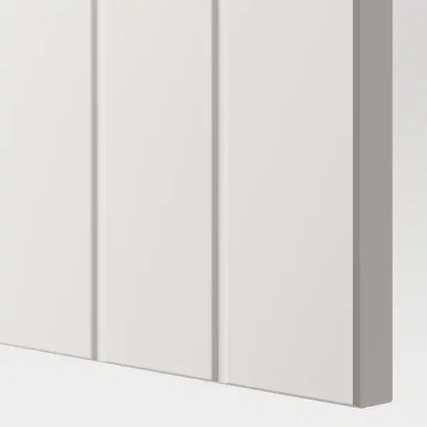 IKEA BESTÅ TV storage combination/glass doors, white Sutterviken/Sindvik white clear glass, 118 1/8x16 1/2x91 "