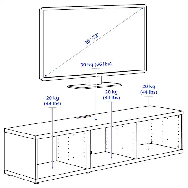 IKEA BESTÅ TV unit, black-brown, 70 7/8x15 3/4x15 "
