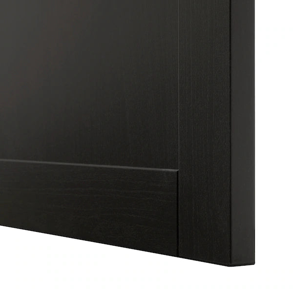 IKEA BESTÅ TV unit with doors, black-brown/Hanviken black-brown, 70 7/8x16 1/2x15 "