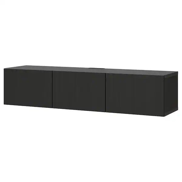 IKEA BESTÅ TV unit with doors, black-brown/Lappviken black-brown, 70 7/8x16 1/2x15 "