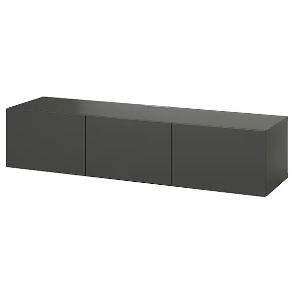IKEA BESTÅ TV unit with doors, dark gray/Lappviken dark gray, 70 7/8x16 1/2x15 "