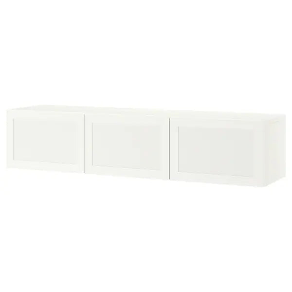 IKEA BESTÅ TV unit with doors, white/Hanviken white, 70 7/8x16 1/2x15 "
