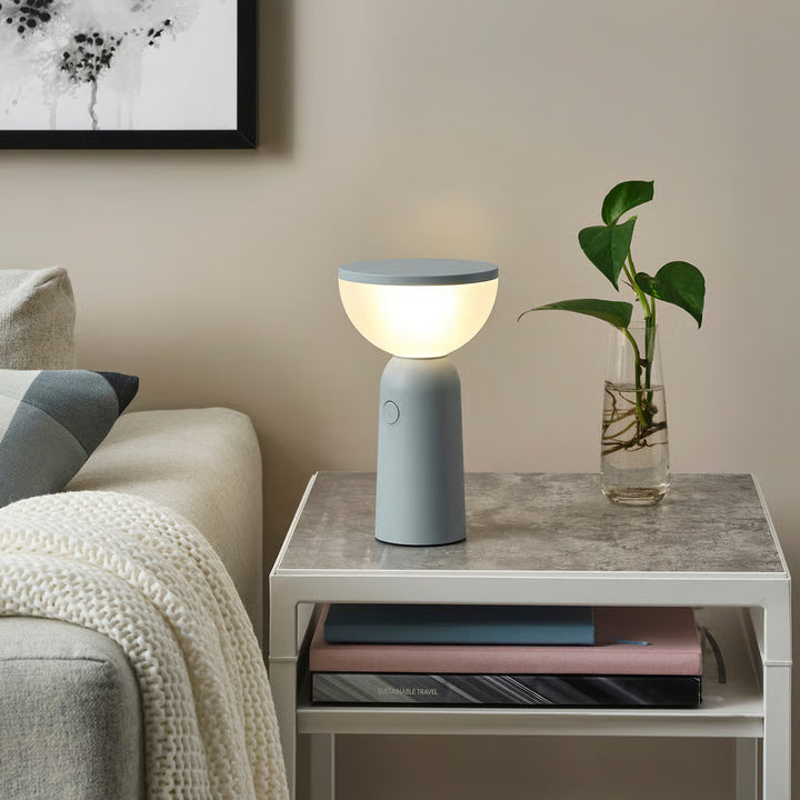 IKEA BETTORP LED mobile lamp w wireless charging, dimmable light gray-blue