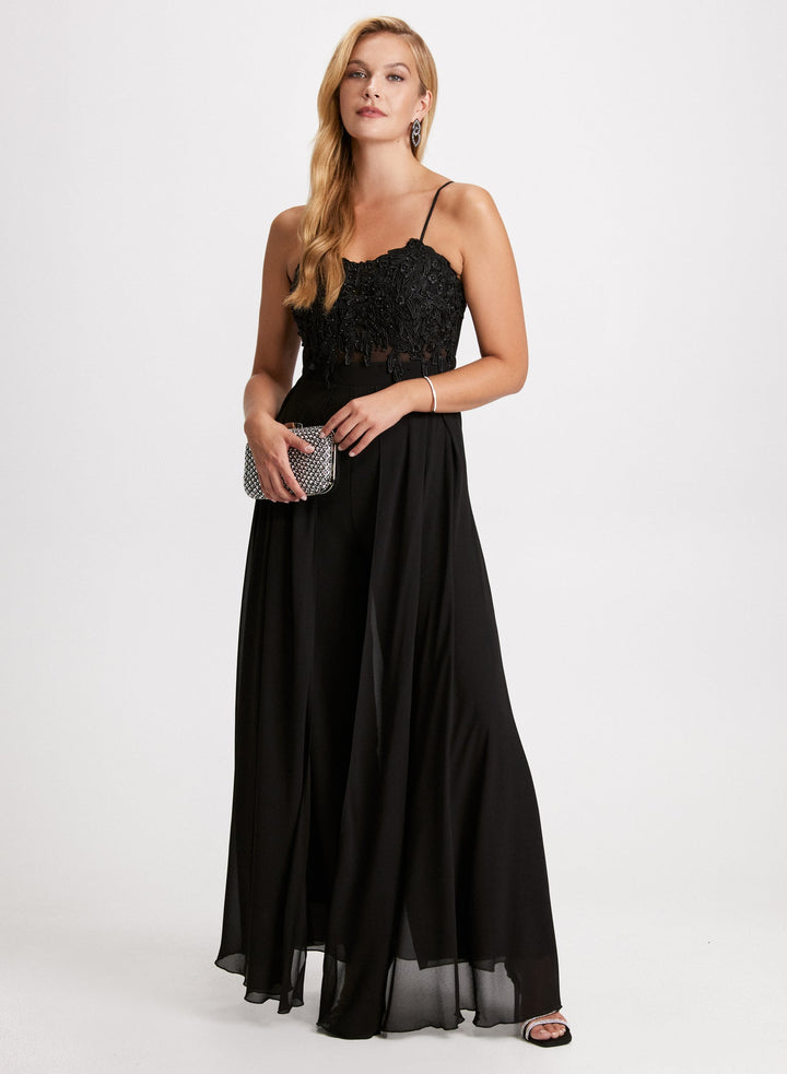 LAURA Mesh Detail Georgette Jumpsuit