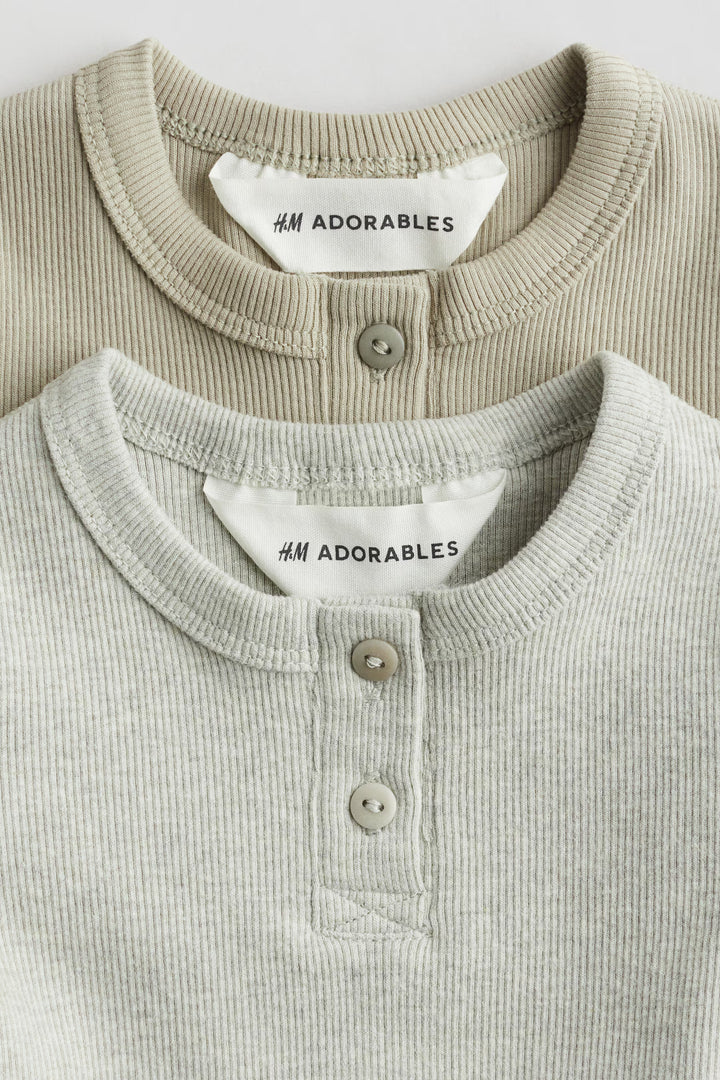 H&M 2-pack Cotton Henley Shirts