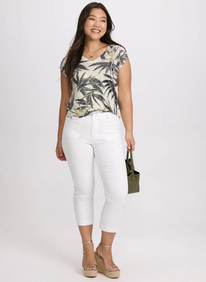LAURA Embellished Palm Print T-Shirt