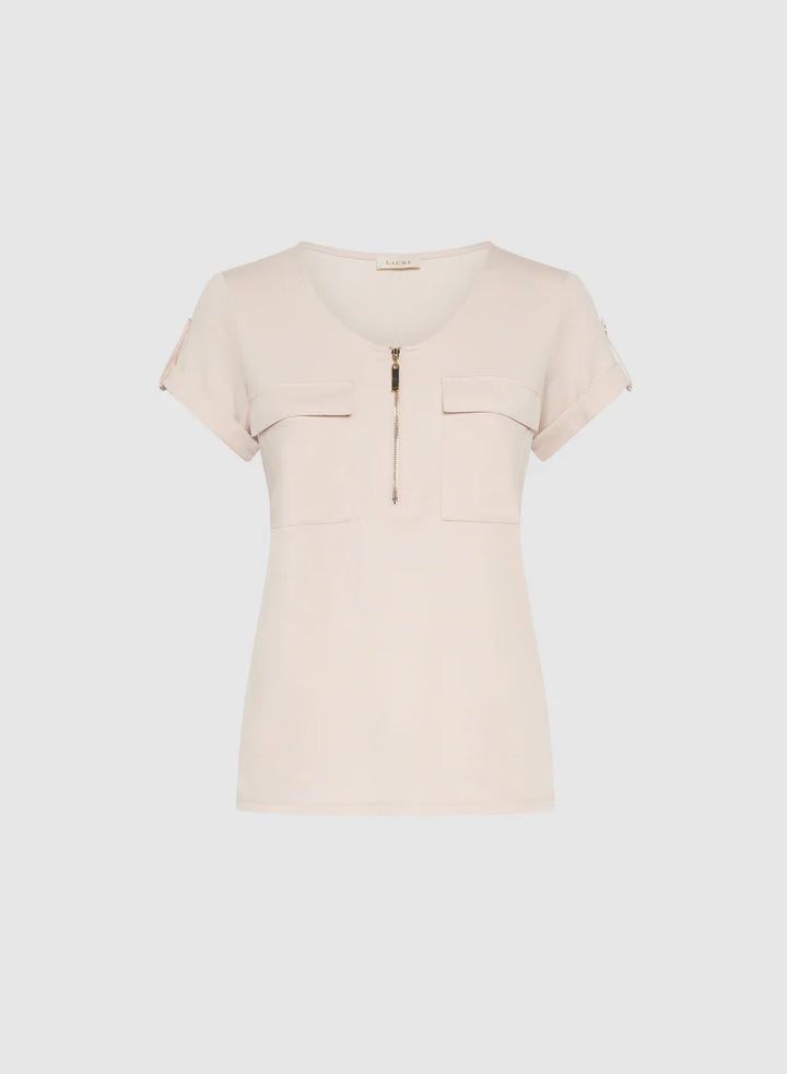 LAURA Zip Front T-Shirt