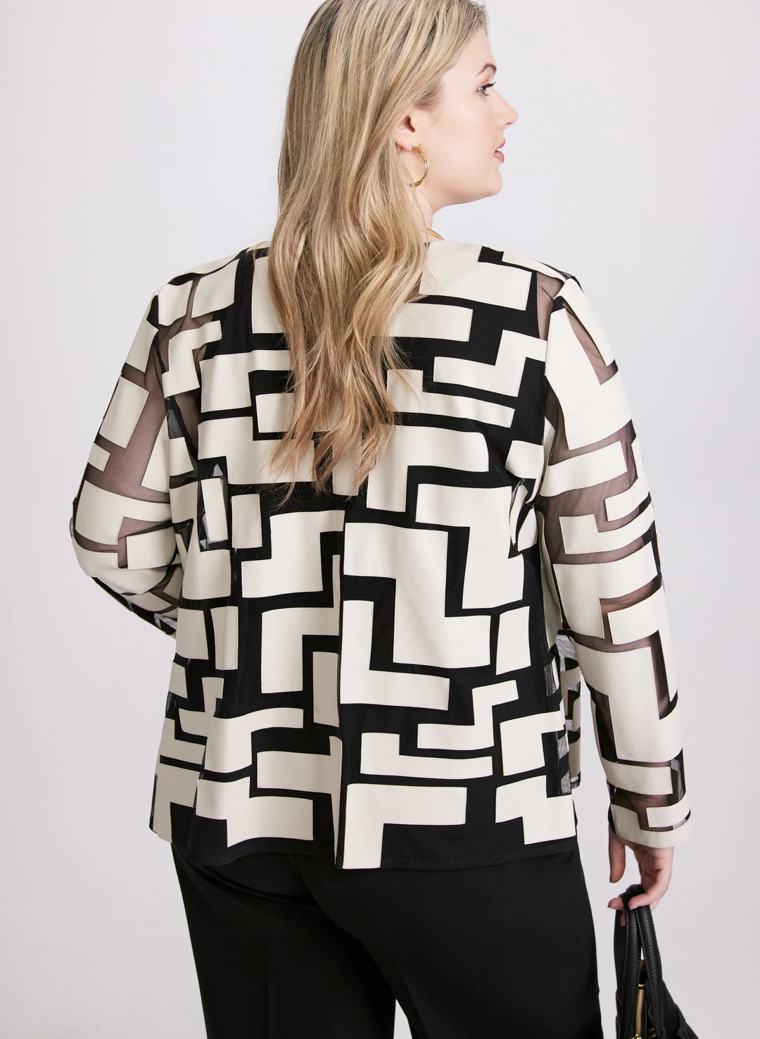LAURA Joseph Ribkoff - Contrast Print Vegan Leather Jacket