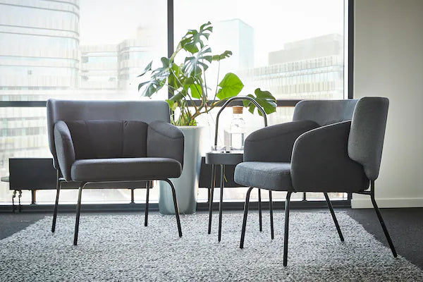 IKEA BINGSTA Armchair, Vissle dark gray/Kabusa dark gray