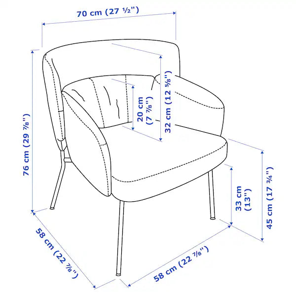 IKEA BINGSTA Armchair, Vissle dark gray/Kabusa dark gray