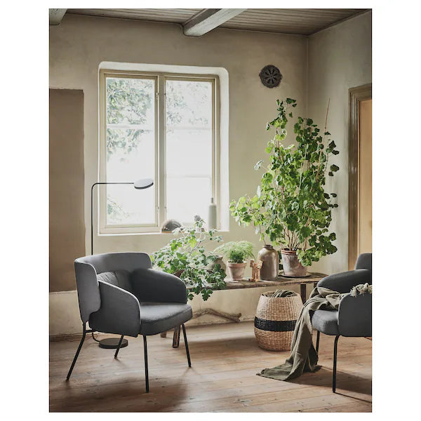 IKEA BINGSTA Armchair, Vissle dark gray/Kabusa dark gray