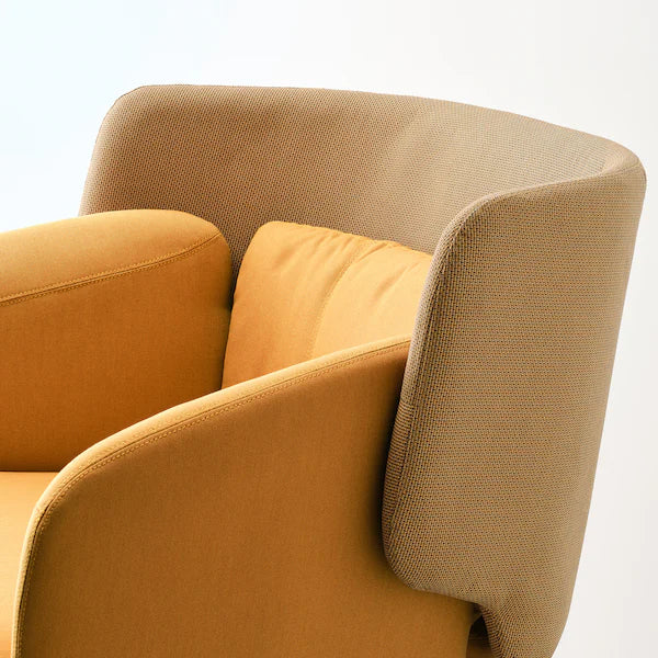 IKEA BINGSTA Armchair, Vissle dark yellow/Kabusa dark yellow