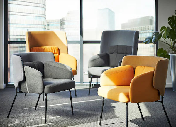 IKEA BINGSTA Armchair, Vissle dark yellow/Kabusa dark yellow