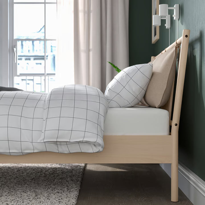 IKEA BJÖRKSNÄS Bed frame, birch/birch veneer/Luröy, Queen