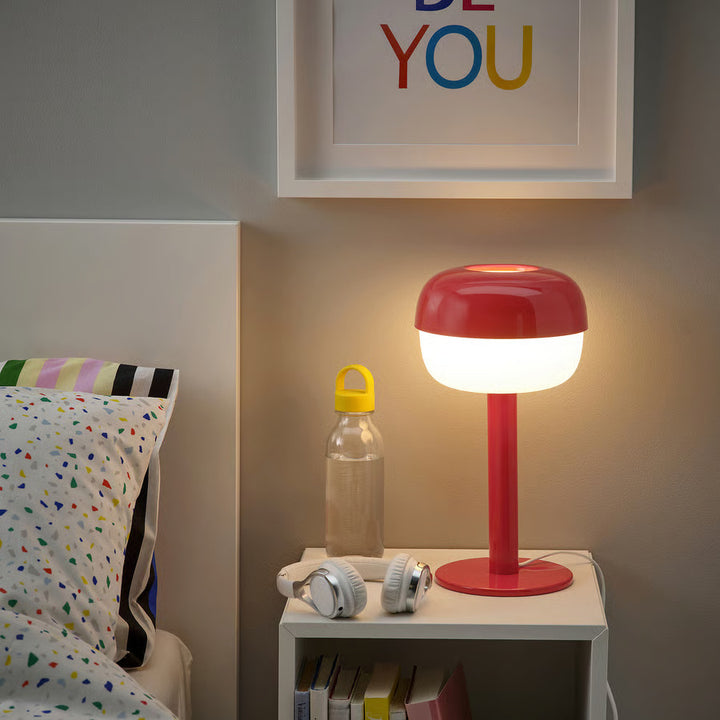 IKEA BLÅSVERK Table lamp, beige, 14 "