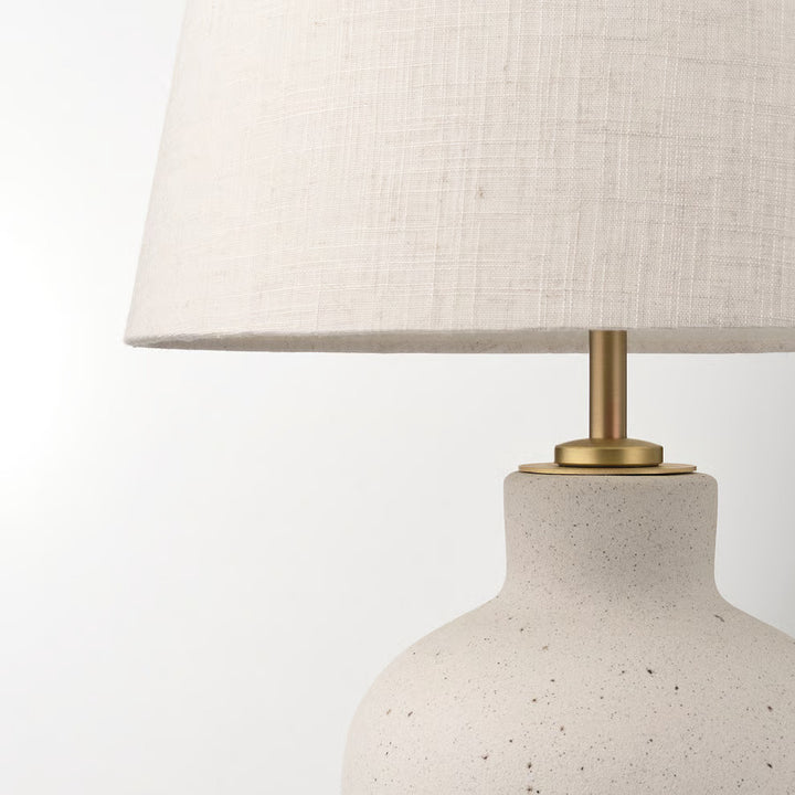 IKEA BLIDVÄDER Table lamp, off-white ceramic/beige, 20 "