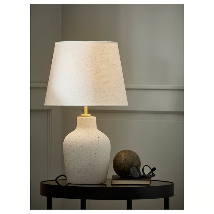 IKEA BLIDVÄDER Table lamp, off-white ceramic/beige, 20 "