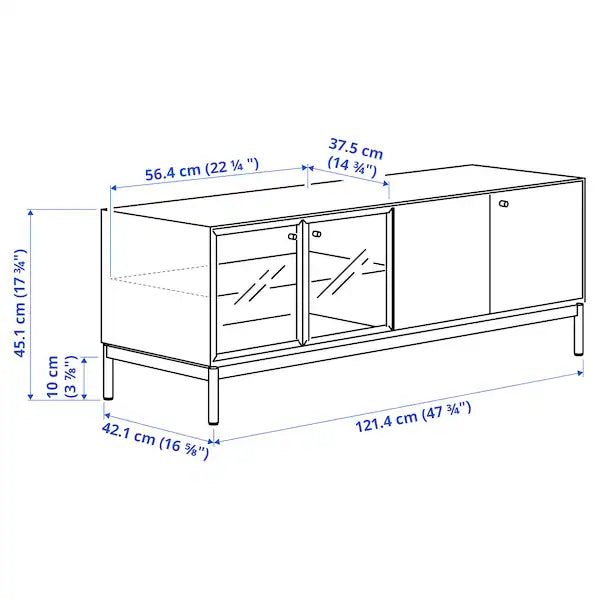 IKEA BOASTAD TV storage combination, black/oak veneer, 64 1/8x16 5/8x72 7/8 "