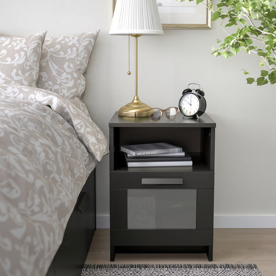 IKEA BRIMNES Nightstand, black, 15 3/8x16 1/8 "