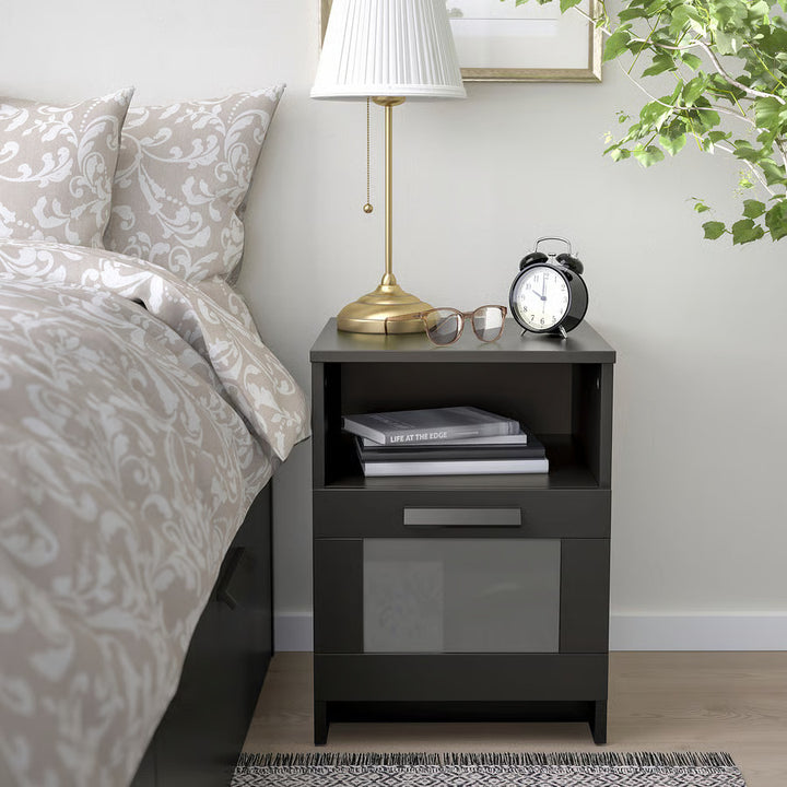 IKEA BRIMNES Nightstand, black, 15 3/8x16 1/8 "