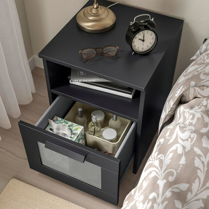 IKEA BRIMNES Nightstand, black, 15 3/8x16 1/8 "