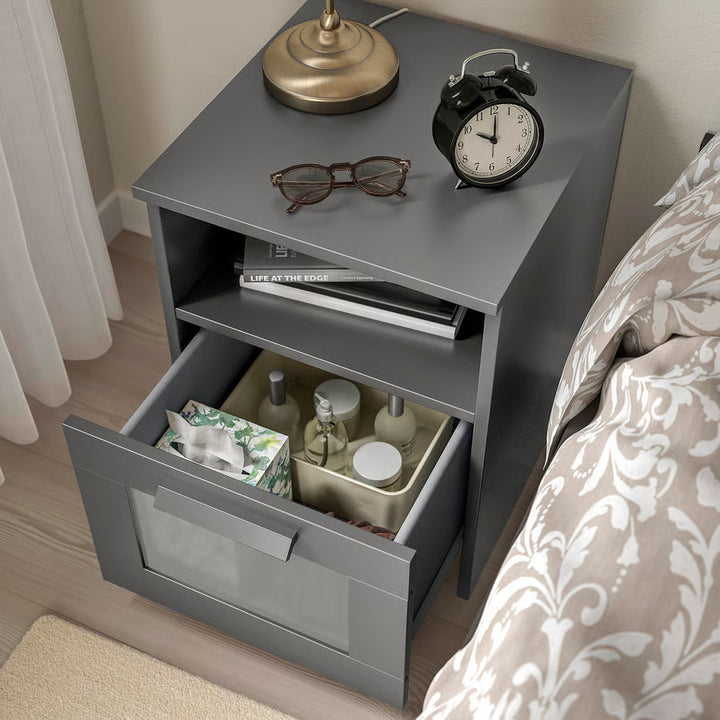 IKEA BRIMNES Nightstand, black, 15 3/8x16 1/8 "