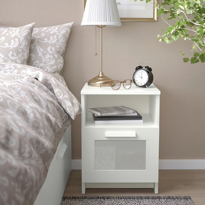IKEA BRIMNES Nightstand, black, 15 3/8x16 1/8 "
