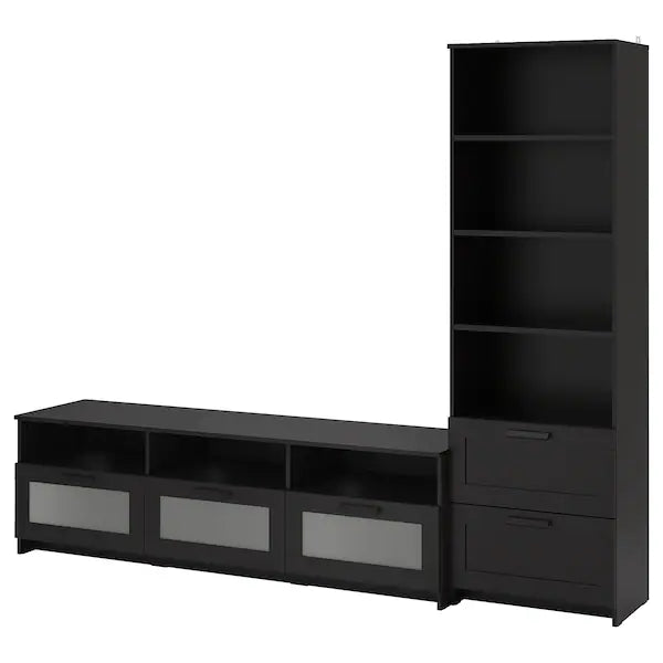 IKEA BRIMNES TV storage combination, black, 94 1/2x16 1/8x74 3/4 "