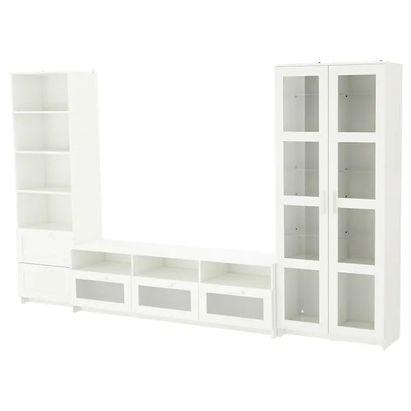 IKEA BRIMNES TV storage combination/glass doors, white, 126x16 1/8x74 3/4 "